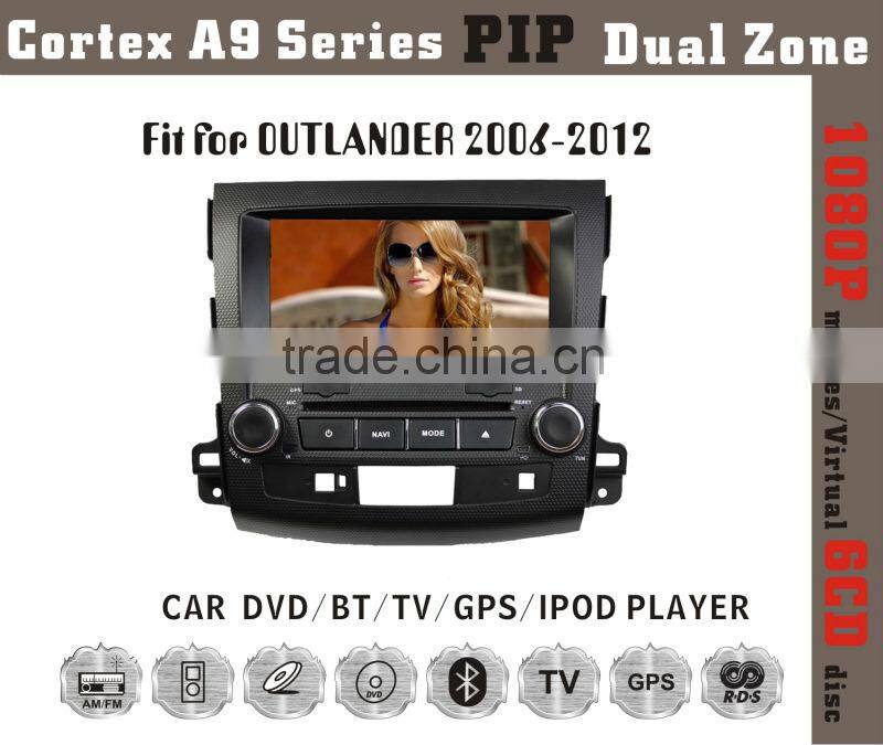 8inch HD 1080P BT TV GPS IPOD Fit for Mitsubishi outlander 2006-2012 car multimedia player with gps