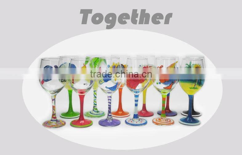 creative hand painted red wine glass