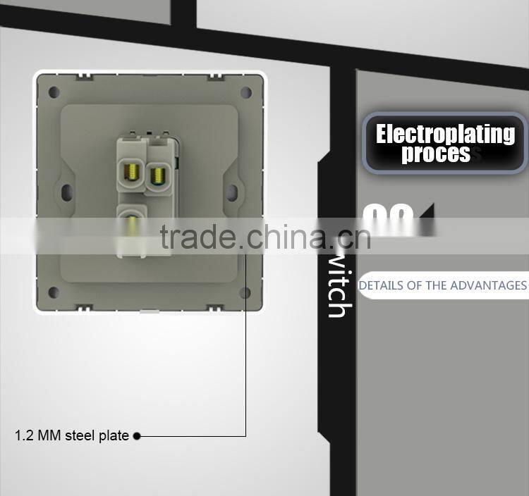 2015 NEW design British standard PC white push button 16AX 250V TV SOCKET wall switch socket