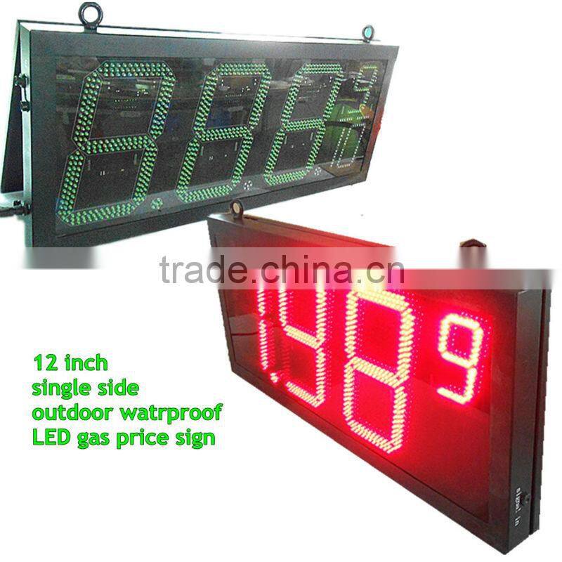 12 inch Green LED gas price sign
