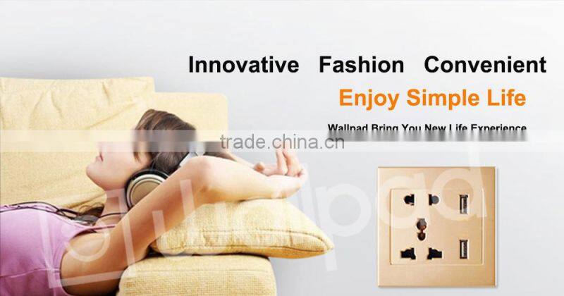 New Design Wallpad High Quality White PC110~250V Electrical Wall Socket with Usb Port USB Power Wall Lamp Light Socket EU UK