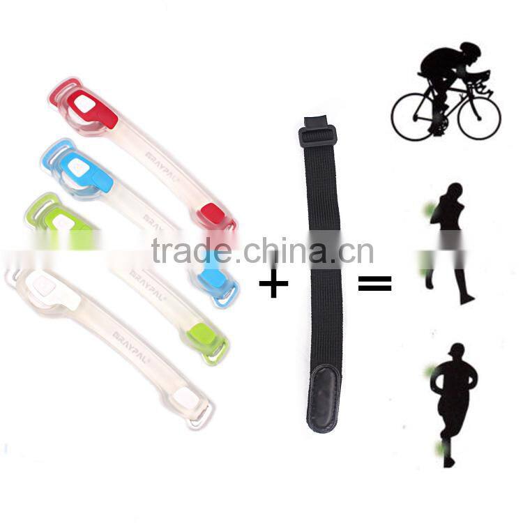 3 Light Modes 100% Brightness Fast Flash and Slow Flash Safety Reflective Belt Arm Strap Night Running LED Armband Lights
