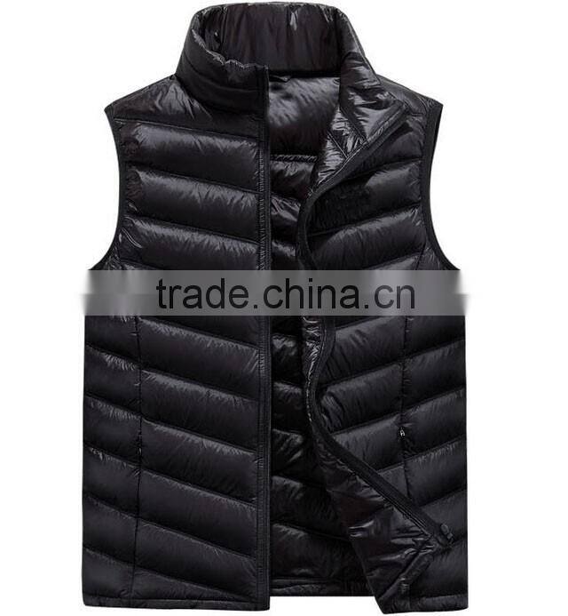 Black Custom Men Ultra Light Down Vest
