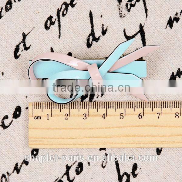 Wholesale brand hair accessories metal alligator clip eco friendly fashion kids hair barrettes with resin bow