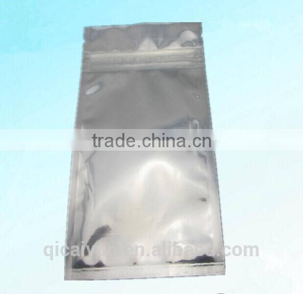 wholesale various sizes silver zip lock aluminium foil bag/aluminum foil vacuum-sealed bags
