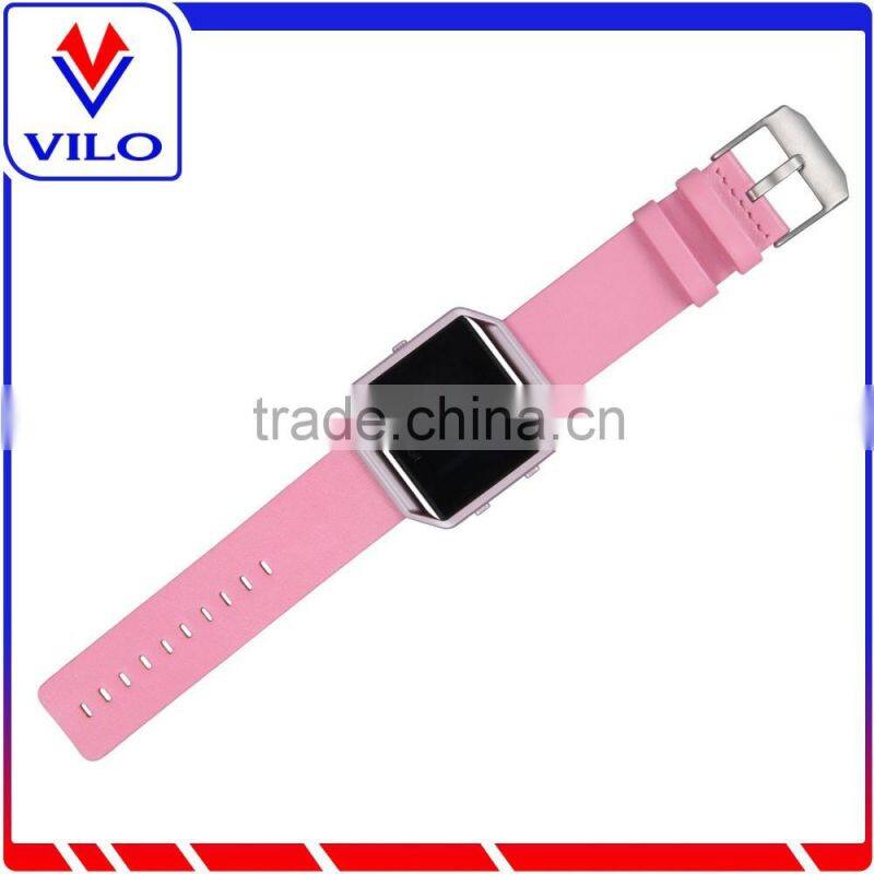 Wristband genuine leather strap for Fitbit Blaze / Metal bumper for Fitbit
