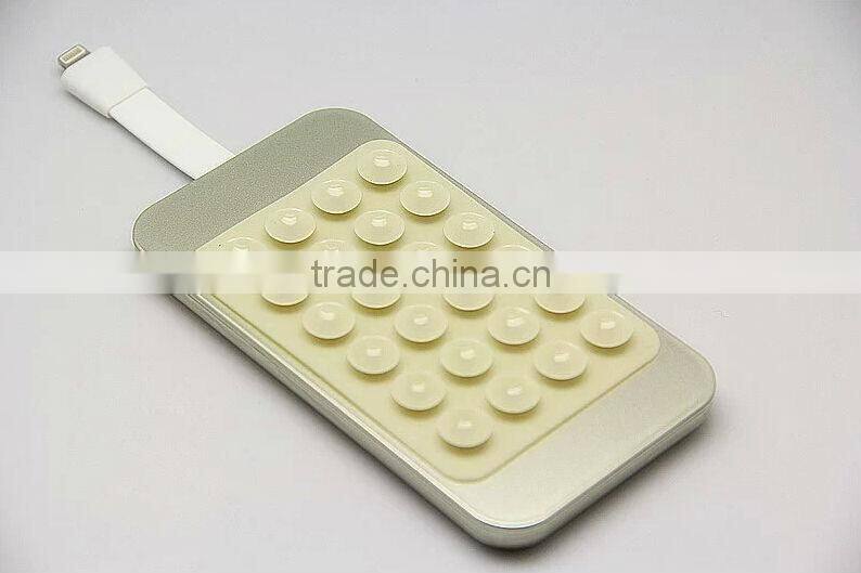 2014 new type 4000mah power bank popular sucker power bank has six colors