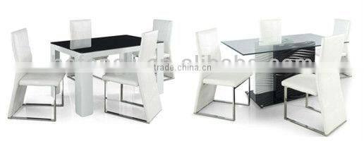 dining chairs with chromed legs&PVC