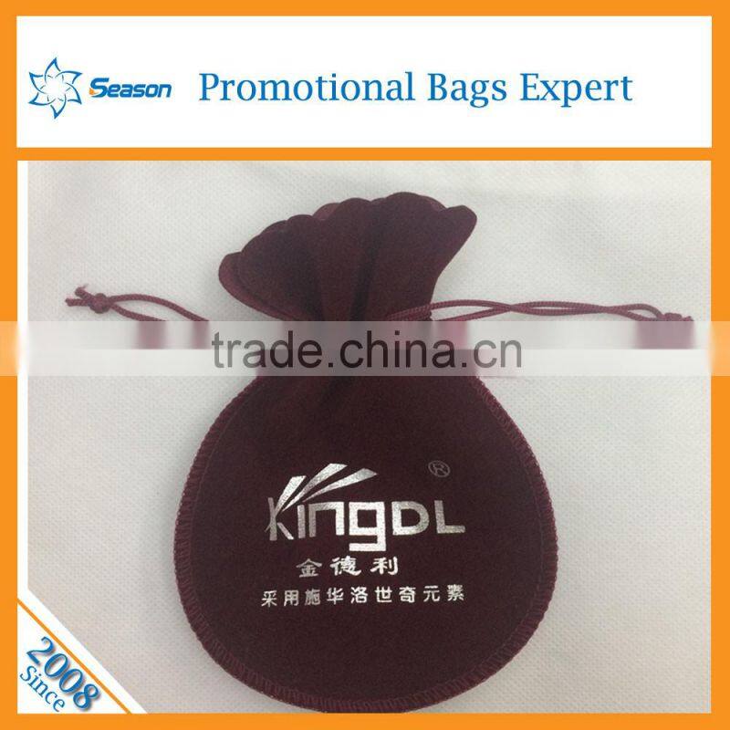 Custom wholesale drawstring velvet packing Jewelry bag and gift holder velvet pouch