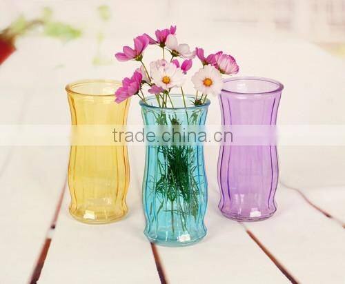 hot selling glass vase with blue and white frosted