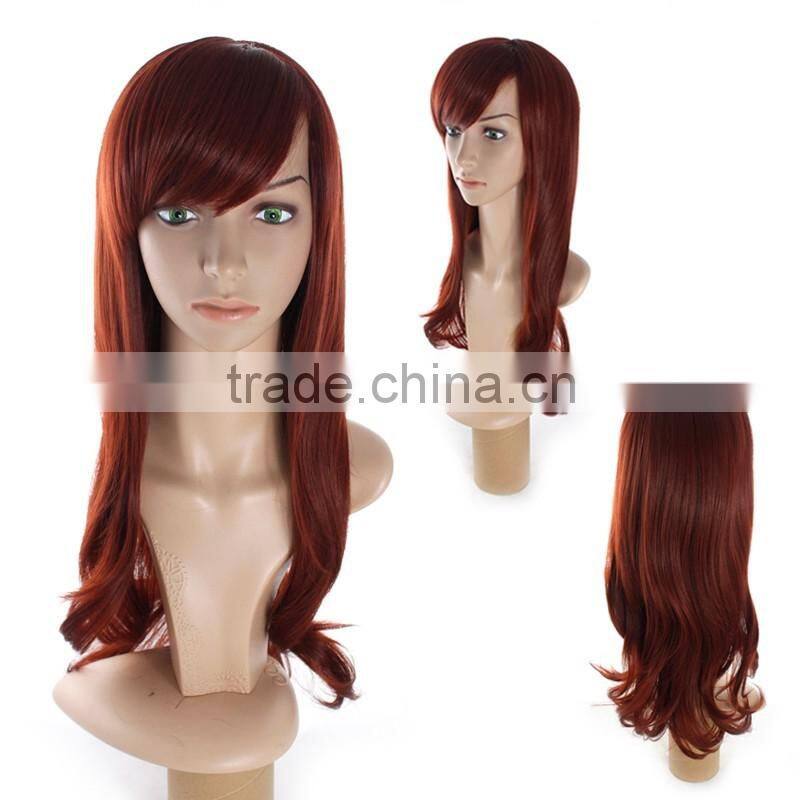 26" Cheap Synthetic Wig Long Curly Blonde Hair without Bangs Wig Heat Resistant African American Wig For Women Cosplay Party Wig