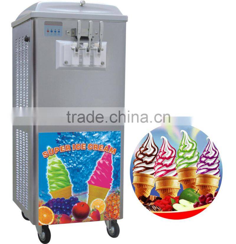 CE Approved 3 Flavors Soft Serve Rainbow Ice Cream Machine