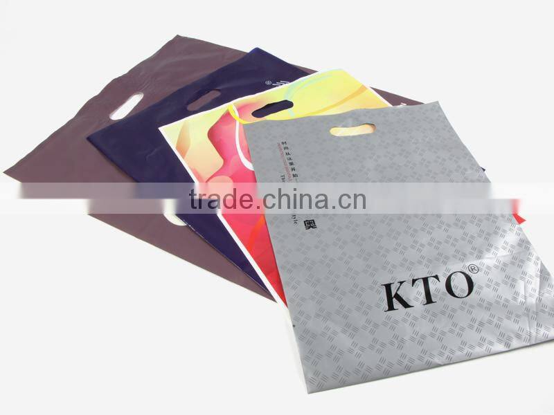 retail pe ,po plastic die cut bag manufacturers in China/pe plastic shopping bag