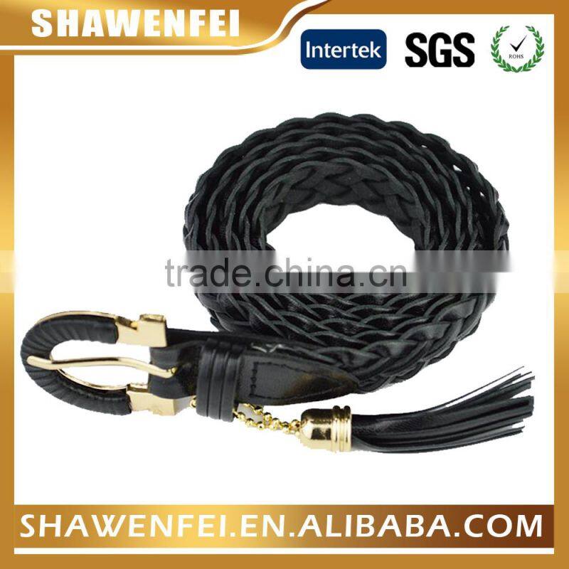 2015 Fashion 100% Handmade Braid Lady Belt With Tassels
