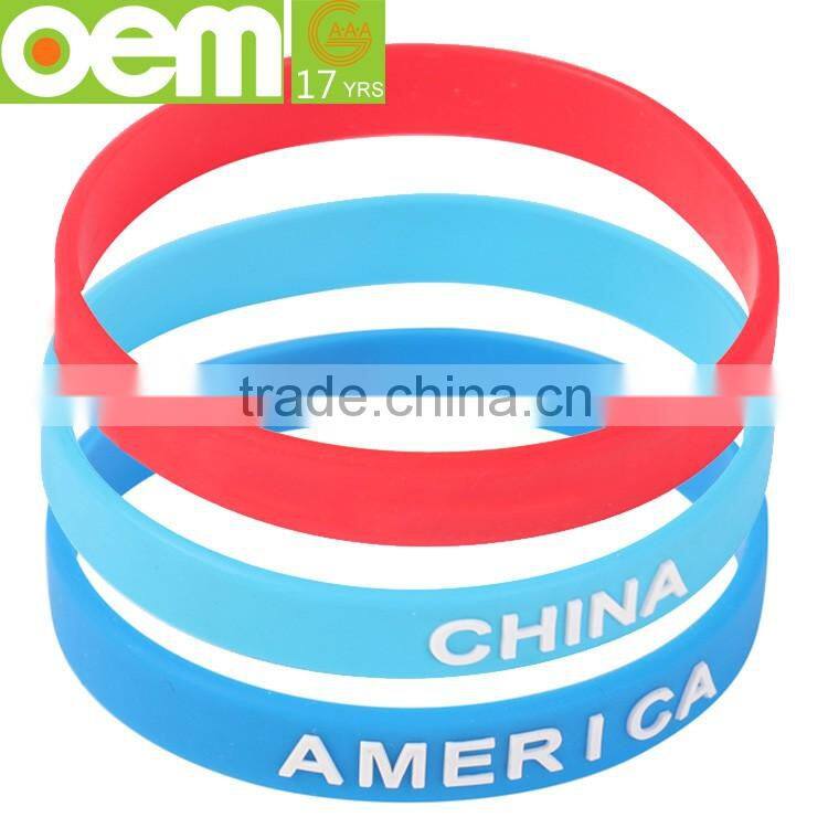 factory direct sales wonderful attractive silicone bracelet ,soft silicone wristband,thin silicone bracelet