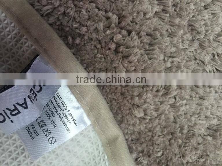 Microfiber bath rugs with TPR backing