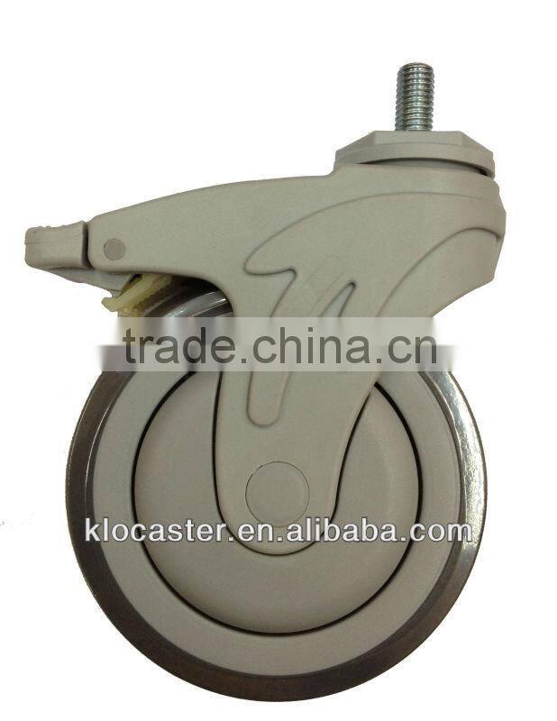 All-plastic medical swivel caster wheels 125mm