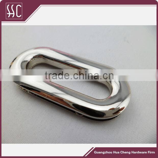 Shiny nickel metal oval ring for belt