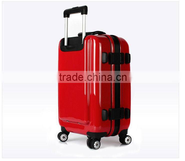 2014 china factory trolley case colorful abs luggage with aluminum frame/PC trolley luggage/ hard suitcase