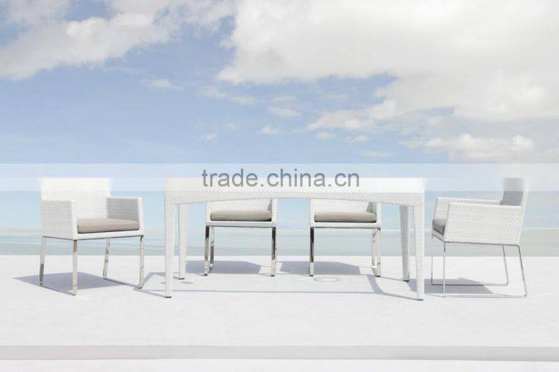 High Quality patio wicker rattan dining set furniture (alu frame, waterproof cushion, UV protection, SGS certificate)