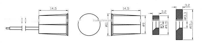 Burglar alarm Short Round Recessed Magnetic Contacts