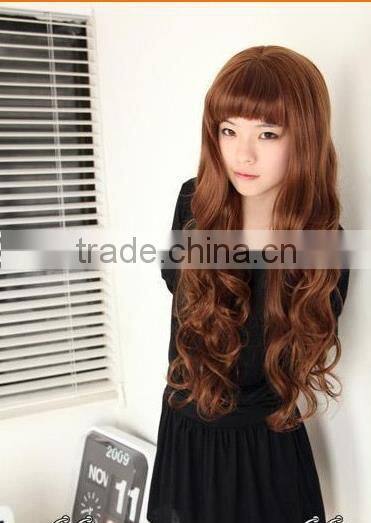 2014 60cm long curls pear wig Sexy Women's Long Wavy Wig synthetic hair wig