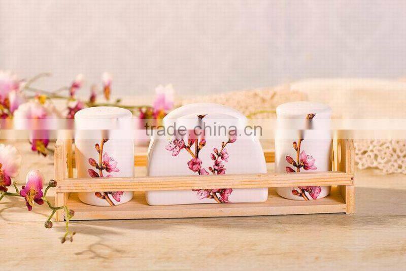 Elegant Ceramic Butter Dish with Peach Flower Decal