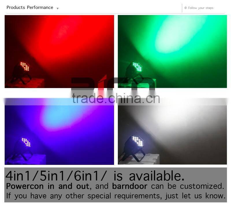 dj nightclub equipment 18pcs rgbwa+uv DMX 512 Cheap Led Par Disco Light