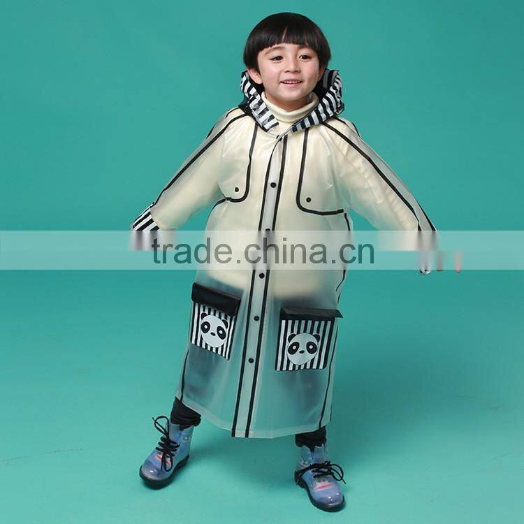 2016 promotional wholesale high quality lovely hooded pvc raincoats for boys