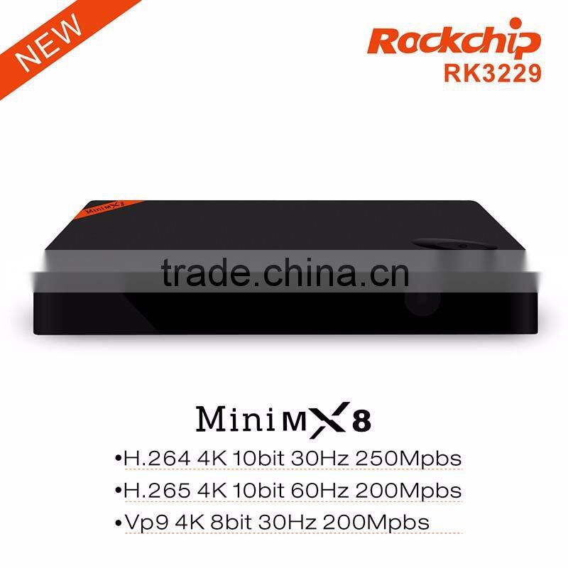 dragonbest Mini MX8 Rockchip RK3229 Quad Core 1G/8G 4K media player Smart Android 4.4 KODI TV BOX