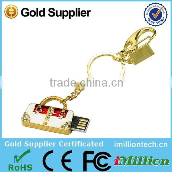 100% real capacity Woman hand bag/purse usb flash drive 4GB 8GB 16GB 32GB deisgn jewellery crystal usb flash drive pen drive