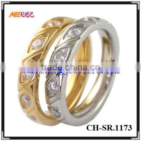 2014 high polished stainless steel couple ring with black strip