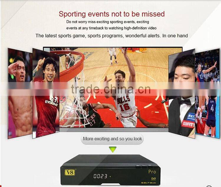 Popular!openbox V8 pro satellite reciver 4k hd 1080p with DVB-S2/T2/c ,freeIPTV2xUSB WEB TV USB Wifi 3G Biss Key Youporn CCCAMD,