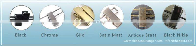 The HEAD metal coat hanger have wooden in the shoulder to keep keep your clothes in natural shape