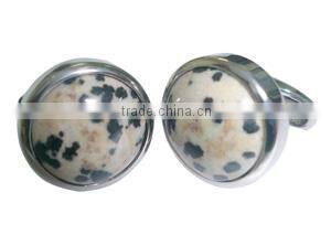 semi-precious stone titanium cuff links