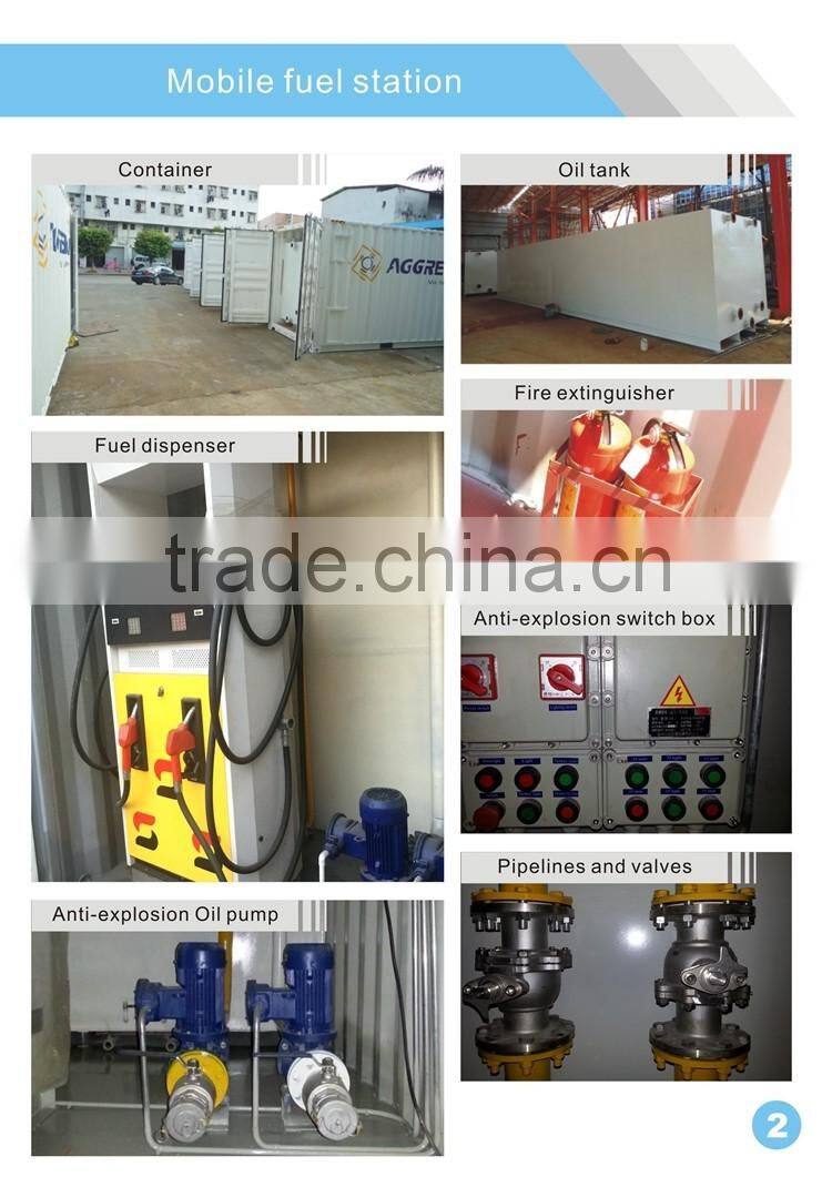 high quality 20feet and 40feet mobile containerized fuel station for sale