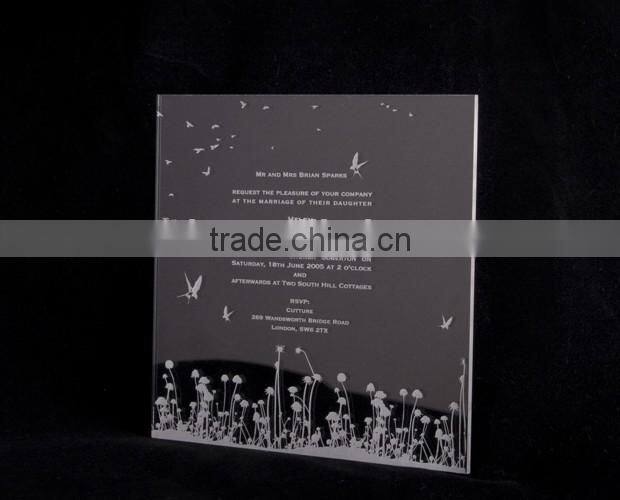 high quality new products 2016 acrylic wedding invitation