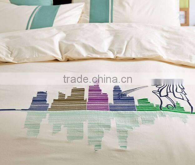 China Home textile,embroidery designer cotton bedding set ,latest design hotel bed sheet comforter cover