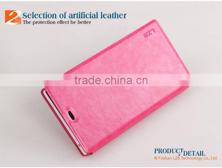 LZB Wholesale hot selling flip wallet case cover for xiaomi mi3,for xiaomi mi3 case, waterproof case for xiaomi mi3