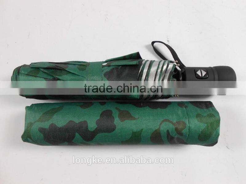 3 section auto open and close camouflage umbrella