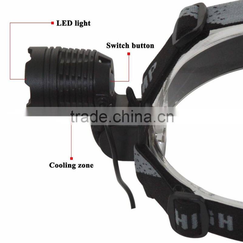 2000 lumen T6 Zoom Bicycle Light Rotation Focus Bicycle Front Lamp Rechargeable LED Headlamp Cycling Headlight Flashlight