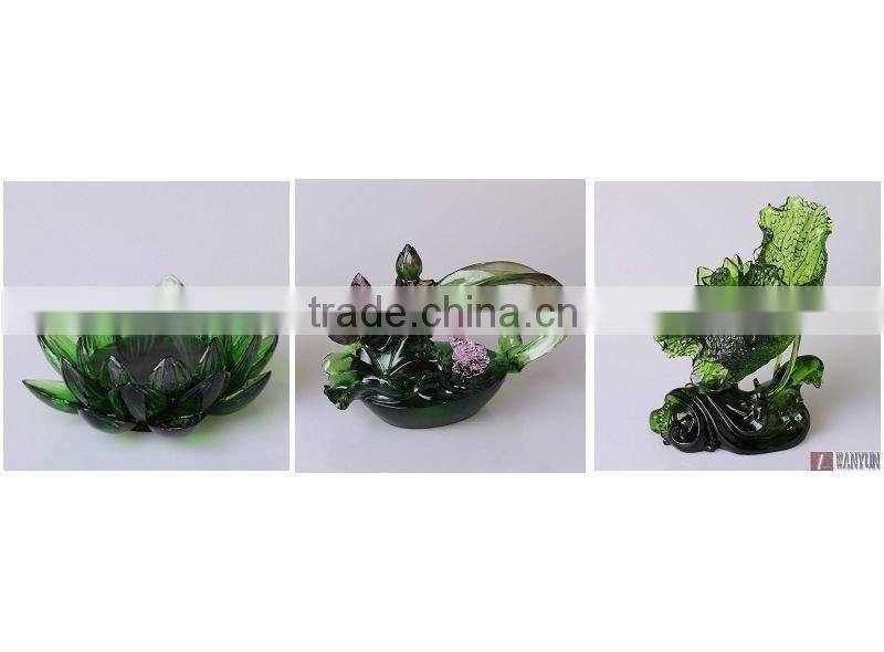 Pate de verre artificial crystal flower