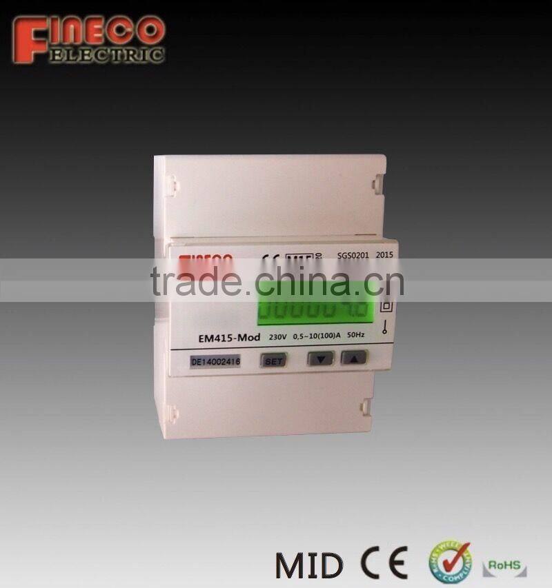 EM415-Mod MID approved single phase rs485 smart meter 220v electric meter power meter din rail