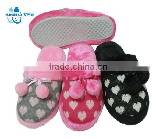 OEM Lady winter warm cashmere indoor terry plush slippers