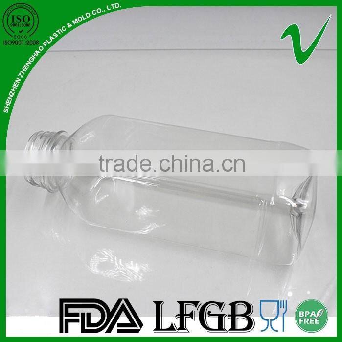 hot sale empty square 16oz plastic beverage bottle for cold press juice packaging