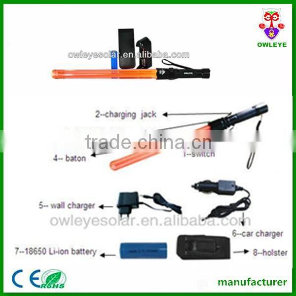 rechargeable led flares light/Multi-function led baton/Self-defense flashlight