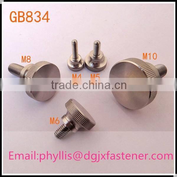 Good price stainless steel knurled head thumb screw M4