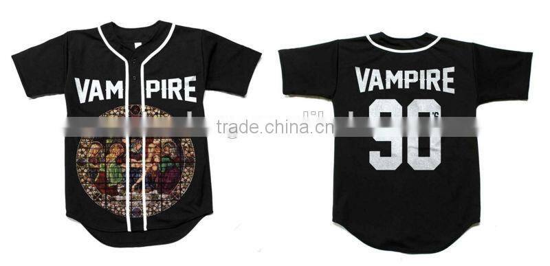 Fashion OEM Custom Fashion Black Baseball Jersey Uniform Shirts Wear Clothes