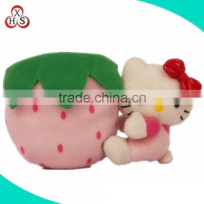 Wholesale custom bear soft plush pen holder cute animal school pen pot