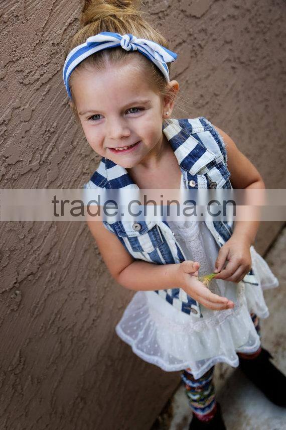 Top quality colorful striped bowknot knot girl hair headband,wholesale baby knot headband